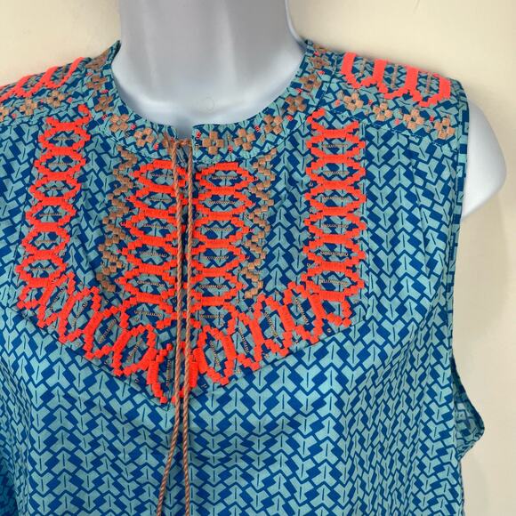 J.Crew Tops - J. Crew Sleeveless Top Size 14 Women's 100% Cotton Embroidered